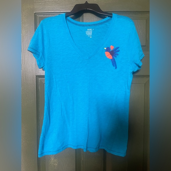 Old Navy Tops - New V-Neck T-Shirt with Bird Embroidery